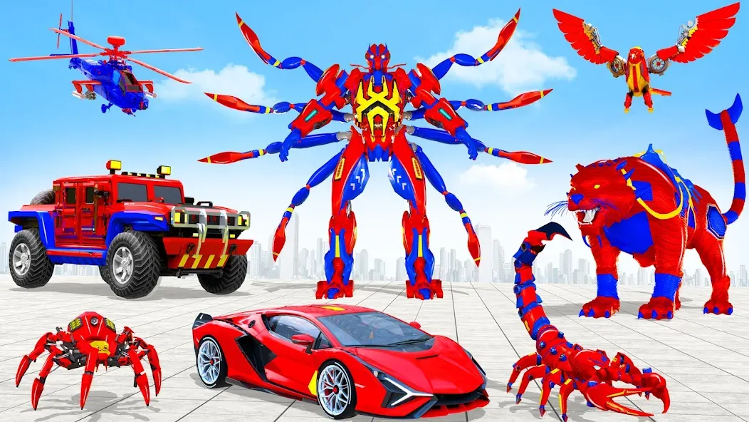 Spider Robot: Robot Car Games (Спайдер Робот) [МОД: Деньги, Монеты и Меню MOD] Screenshot 5