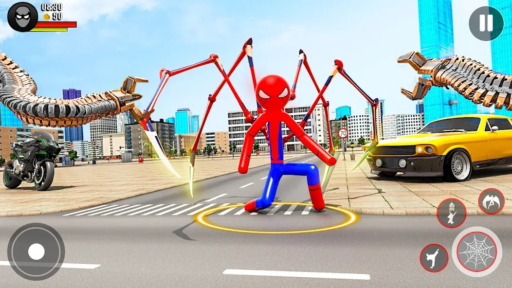 Spider Game-Stickman Rope Hero [МОД: Много монет, Открытые уровни и Мега MOD] Screenshot 2