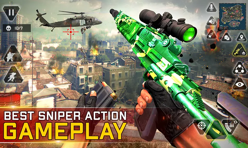 Sniper Gun Shooting game (ИГИ Снайпер Оружие Стрелялки Игры) [МОД: Деньги, Монеты и Меню MOD] Screenshot 1