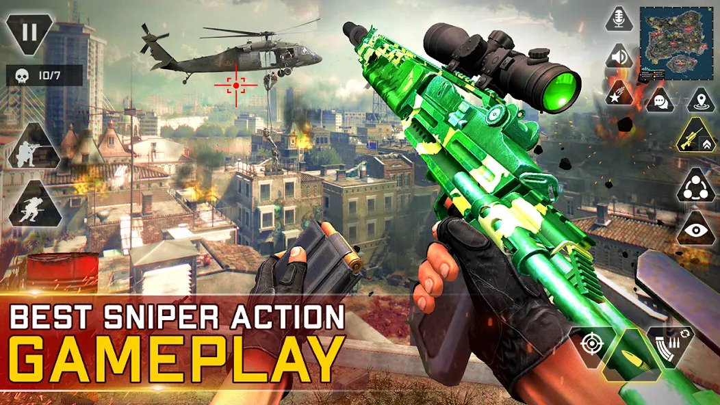 Sniper Gun Shooting game (ИГИ Снайпер Оружие Стрелялки Игры) [МОД: Деньги, Монеты и Меню MOD] Screenshot 5