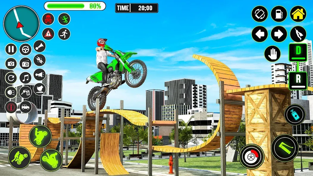 GT Bike Racing Game Moto Stunt (ДжиТи Байк Рейсинг Гейм Мото Стант) [МОД: Много монет, Открытые уровни и Мега MOD] Screenshot 1