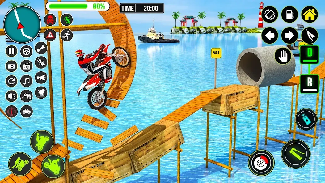 GT Bike Racing Game Moto Stunt (ДжиТи Байк Рейсинг Гейм Мото Стант) [МОД: Много монет, Открытые уровни и Мега MOD] Screenshot 2