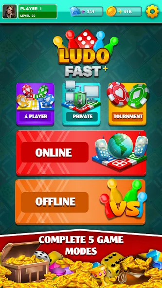 Multiplayer Dice Ludo Games (Мультиплеер Дайс Лудо Игры) [МОД: Много монет, Открытые уровни и Мега MOD] Screenshot 1