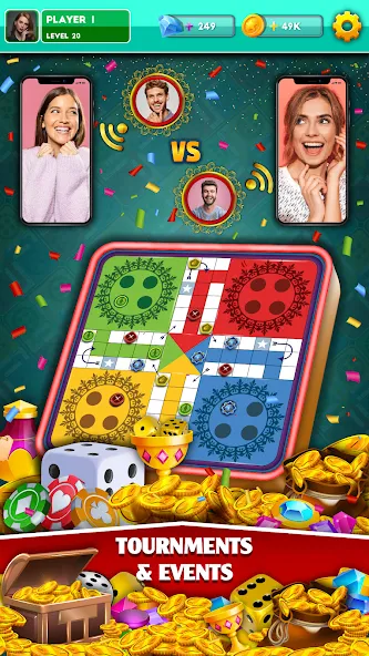 Multiplayer Dice Ludo Games (Мультиплеер Дайс Лудо Игры) [МОД: Много монет, Открытые уровни и Мега MOD] Screenshot 3