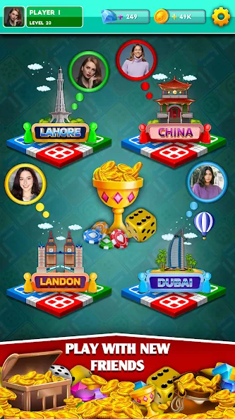 Multiplayer Dice Ludo Games (Мультиплеер Дайс Лудо Игры) [МОД: Много монет, Открытые уровни и Мега MOD] Screenshot 4