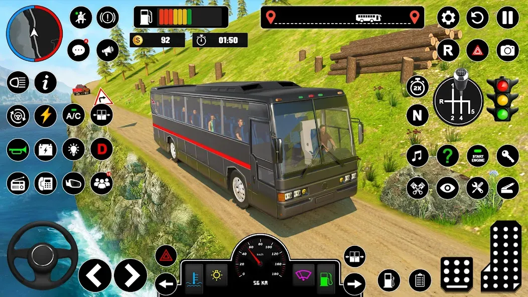 Offroad Bus Simulator Bus Game (Оффроуд Автобус Симулятор Игра) [МОД: Все открыто, Дополнительные деньги и Меню MOD] Screenshot 2