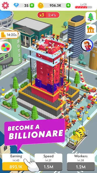 Idle Construction 3D (Айдл Конструкшн 3Д) [МОД: Деньги, Монеты и Меню MOD] Screenshot 1