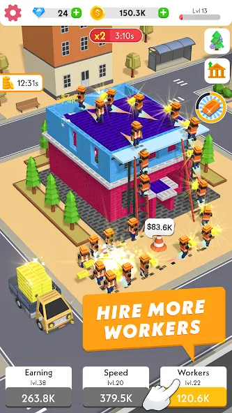 Idle Construction 3D (Айдл Конструкшн 3Д) [МОД: Деньги, Монеты и Меню MOD] Screenshot 3