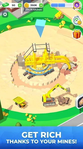 Mining Inc. [МОД: Все открыто, Дополнительные деньги и Меню MOD] Screenshot 1