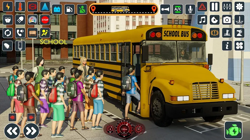 School Bus 3d : City Bus Games (Школьный автобус симулятор игры на автобусе) [МОД: Все открыто, Дополнительные деньги и Меню MOD] Screenshot 3