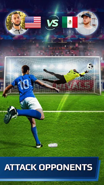 Football Rivals: Soccer Game (Футбольные соперники) [МОД: Много монет, Открытые уровни и Мега MOD] Screenshot 1