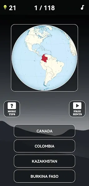 Guess the World Map Quiz [МОД: Много денег, Монет и Все открыто] Screenshot 1
