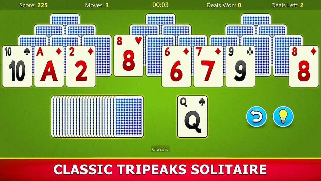 TriPeaks Solitaire Mobile [МОД: Много денег, Монет и Все открыто] Screenshot 1