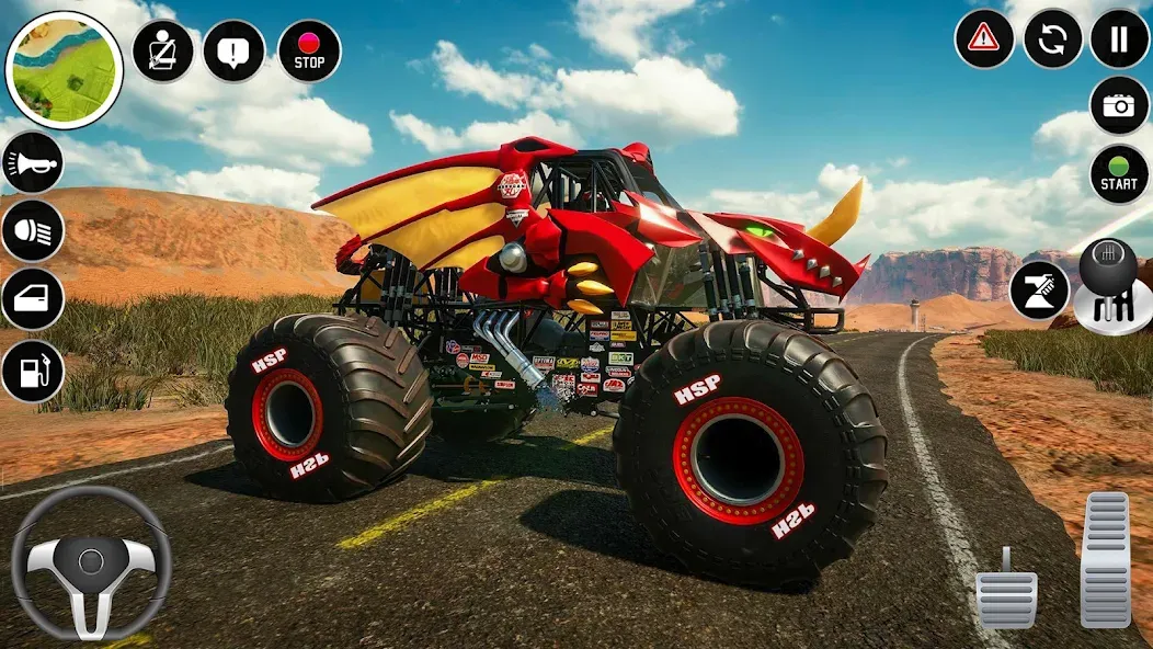 Extreme Monster Truck Game 3D (Монстр Трак Экстремальные Игры) [МОД: Меню, Бесконечные монеты и Открытые уровни] Screenshot 4