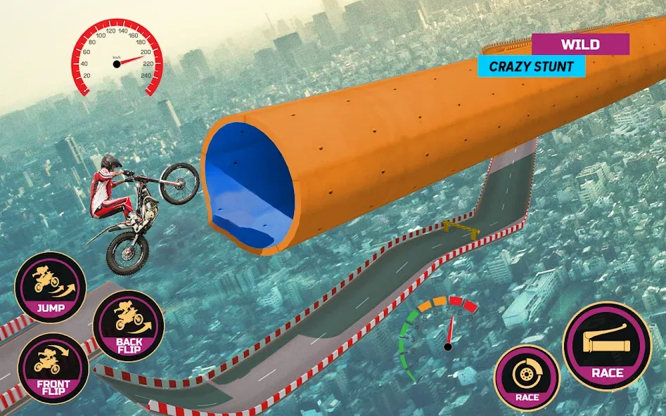 Racing Bike Stunt Games Master (Гонки на мотоциклах Мастер игр в трюки) [МОД: Меню, Бесконечные монеты и Открытые уровни] Screenshot 3