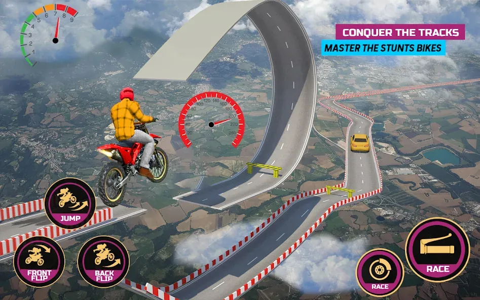 Racing Bike Stunt Games Master (Гонки на мотоциклах Мастер игр в трюки) [МОД: Меню, Бесконечные монеты и Открытые уровни] Screenshot 4