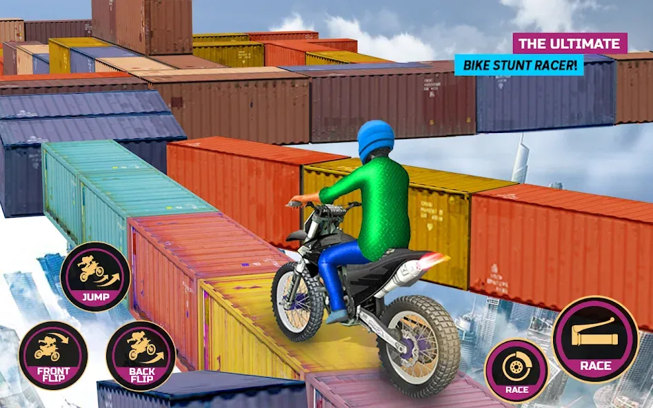 Racing Bike Stunt Games Master (Гонки на мотоциклах Мастер игр в трюки) [МОД: Меню, Бесконечные монеты и Открытые уровни] Screenshot 5