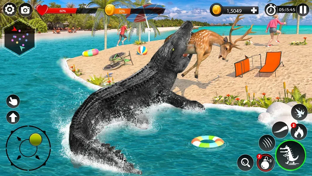 Hungry Animal Crocodile Games [МОД: Много денег, Монет и Все открыто] Screenshot 2