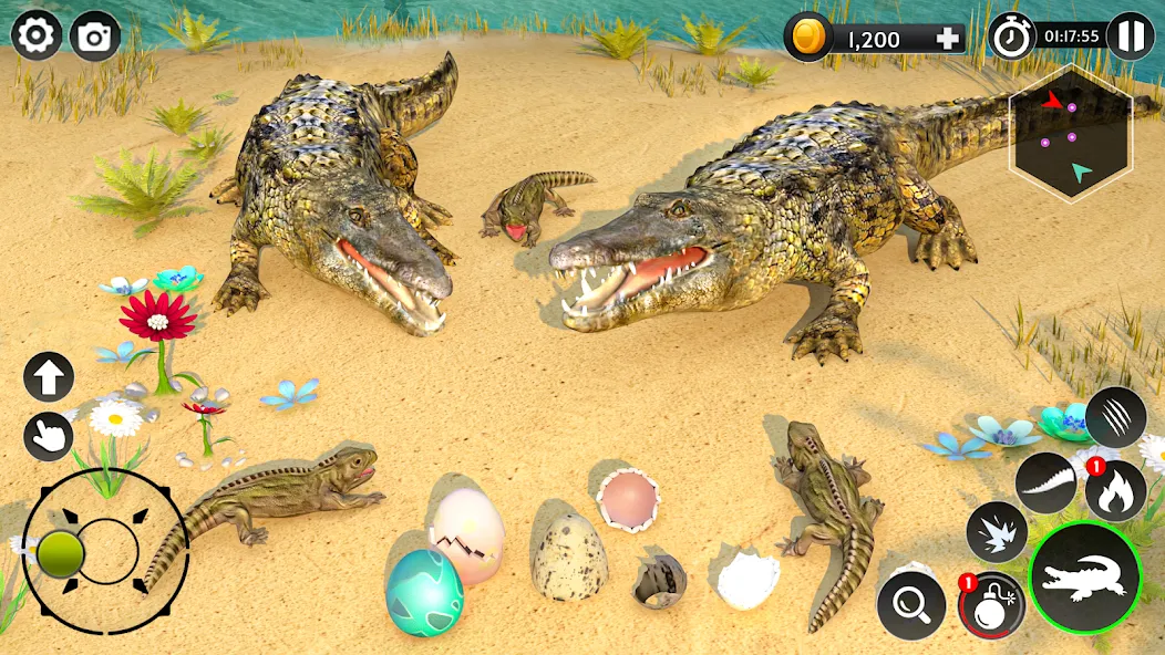 Hungry Animal Crocodile Games [МОД: Много денег, Монет и Все открыто] Screenshot 3