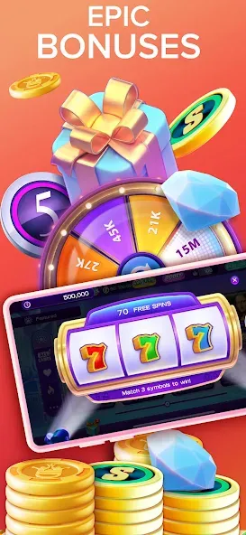 High 5 Casino: Real Slot Games (Хай 5 Казино) [МОД: Много монет, Открытые уровни и Мега MOD] Screenshot 5