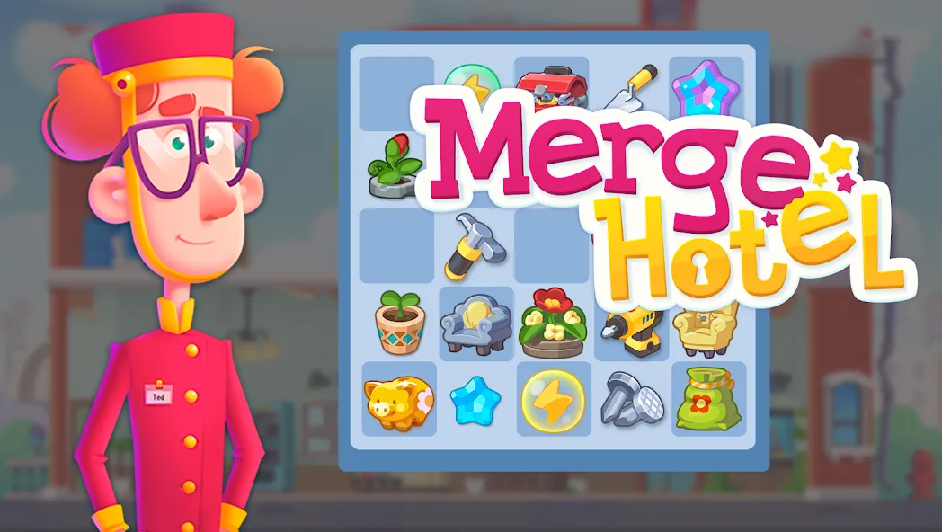 Merge Hotel: Family Story Game (Мердж Отель) [МОД: Меню, Бесконечные монеты и Открытые уровни] Screenshot 1