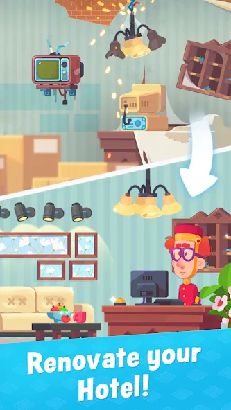 Merge Hotel: Family Story Game (Мердж Отель) [МОД: Меню, Бесконечные монеты и Открытые уровни] Screenshot 4