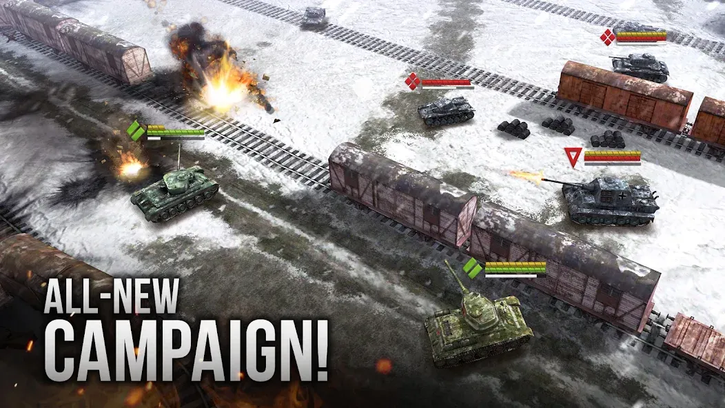 Armor Age: WW2 tank strategy (Армор Эйдж) [МОД: Меню, Бесконечные монеты и Открытые уровни] Screenshot 1