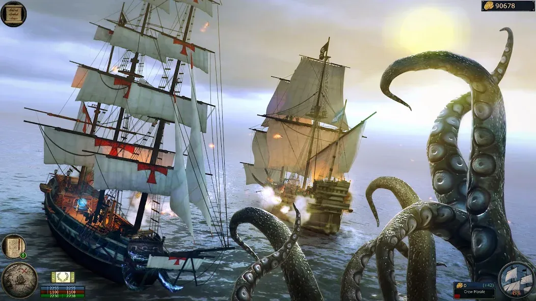 Pirates Flag－Open-world RPG (Темпест) [МОД: Меню, Бесконечные монеты и Открытые уровни] Screenshot 1
