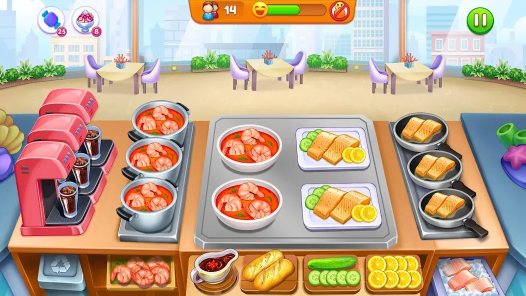 Cooking Restaurant Food Games [МОД: Много монет, Открытые уровни и Мега MOD] Screenshot 1