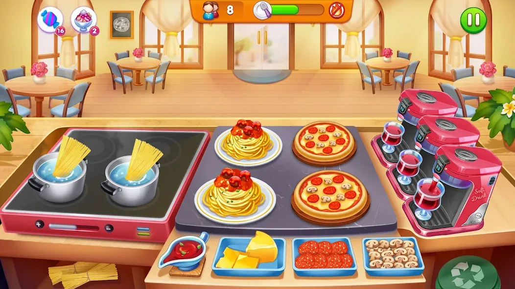 Cooking Restaurant Food Games [МОД: Много монет, Открытые уровни и Мега MOD] Screenshot 2