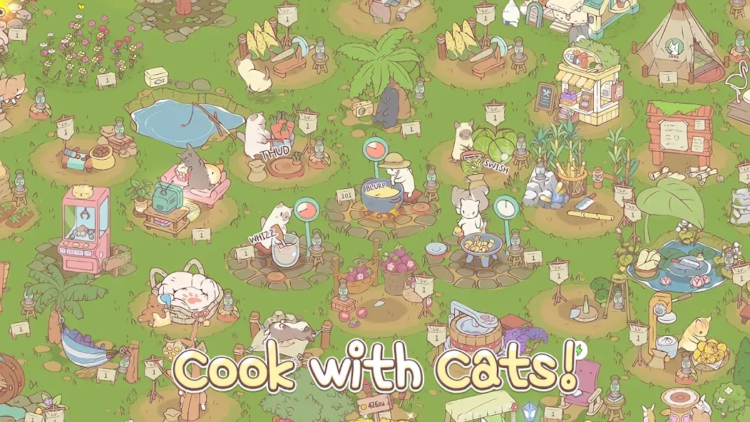 Cats & Soup - Cute Cat Game [МОД: Бесконечные деньги, Монеты и Мега MOD] Screenshot 2
