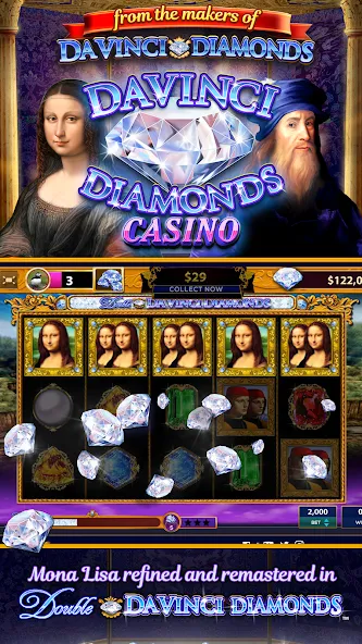 Da Vinci Diamonds Casino – Bes (Да Винчи Даймондс Казино) [МОД: Бесконечные деньги, Монеты и Мега MOD] Screenshot 1