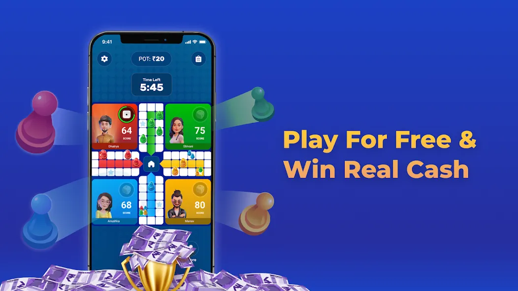 Play Ludo Game Online Win Cash (Людо) [МОД: Много монет, Открытые уровни и Мега MOD] Screenshot 1