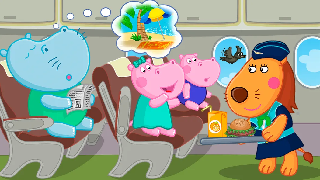Hippo: Airport Profession Game [МОД: Много денег, Монет и Все открыто] Screenshot 1
