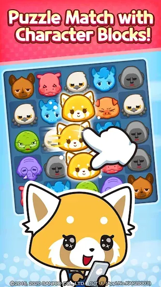 Aggretsuko : Match 3 Puzzle (Аггретсуко) [МОД: Бесконечные деньги, Монеты и Мега MOD] Screenshot 1