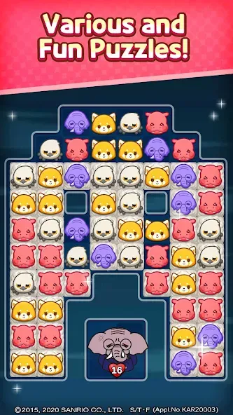 Aggretsuko : Match 3 Puzzle (Аггретсуко) [МОД: Бесконечные деньги, Монеты и Мега MOD] Screenshot 4