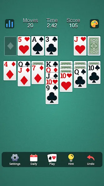 Classic Solitaire - Klondike (Солитер Клондайк Классик) [МОД: Бесконечные деньги, Монеты и Мега MOD] Screenshot 3