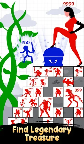 Stick Hero: Tower Defense (тик Хиро) [МОД: Меню, Бесконечные монеты и Открытые уровни] Screenshot 5