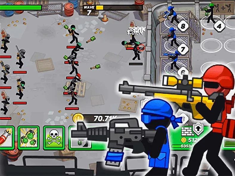 Stickman Defenders: Stick War [МОД: Бесконечные деньги, Монеты и Мега MOD] Screenshot 1