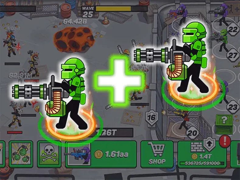 Stickman Defenders: Stick War [МОД: Бесконечные деньги, Монеты и Мега MOD] Screenshot 2