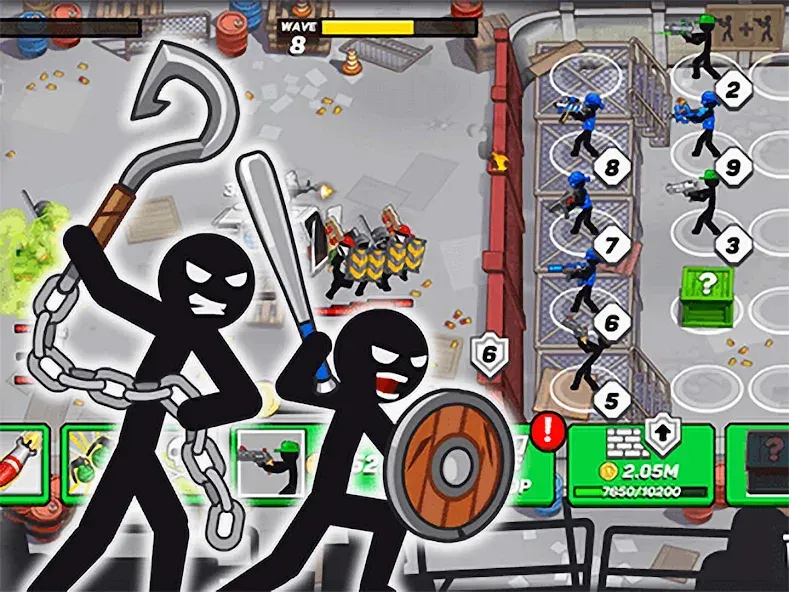 Stickman Defenders: Stick War [МОД: Бесконечные деньги, Монеты и Мега MOD] Screenshot 3