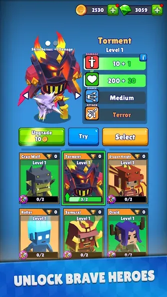 Hunt Royale: Action RPG Battle (Хант Роял) [МОД: Все открыто, Дополнительные деньги и Меню MOD] Screenshot 4