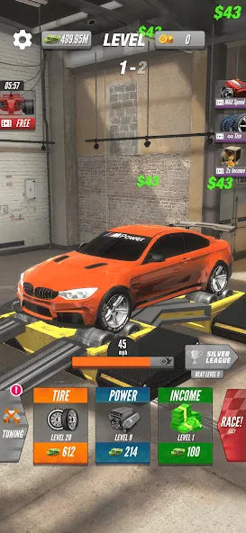 Dyno 2 Race - Car Tuning (Дино 2 Гонка) [МОД: Бесконечные деньги, Монеты и Мега MOD] Screenshot 1