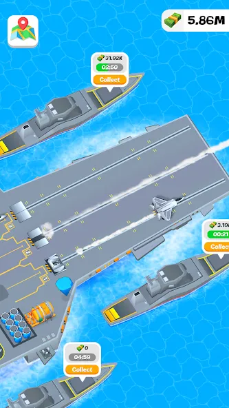 Idle Aircraft Carrier (Айдл Эйркрафт Кэрриер) [МОД: Деньги, Монеты и Меню MOD] Screenshot 3