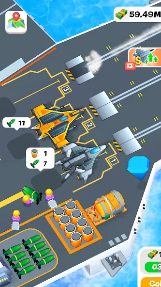 Idle Aircraft Carrier (Айдл Эйркрафт Кэрриер) [МОД: Деньги, Монеты и Меню MOD] Screenshot 4