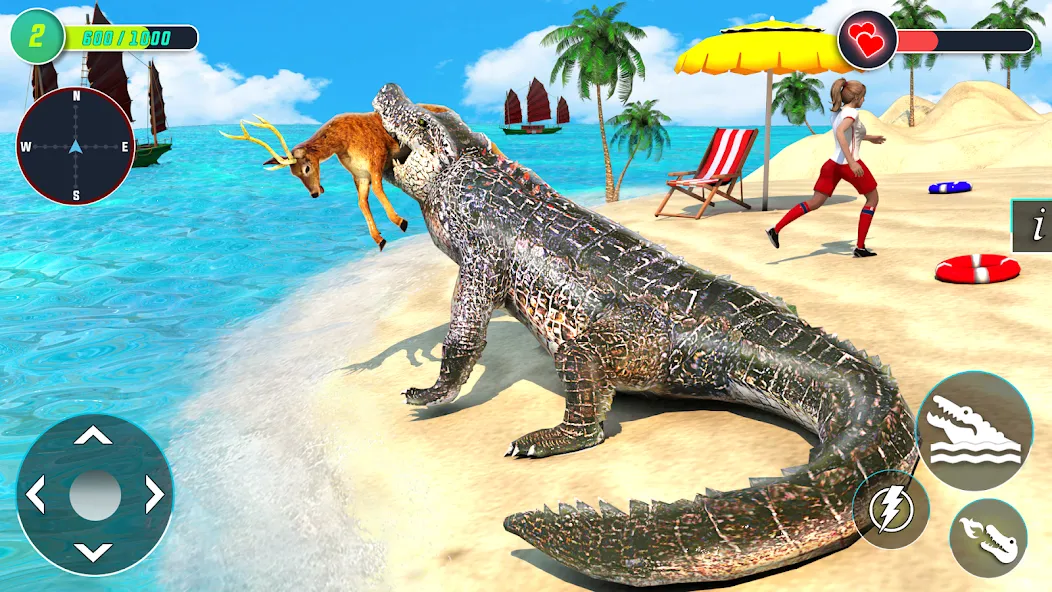 Crocodile Games: Animal Games [МОД: Деньги, Монеты и Меню MOD] Screenshot 1