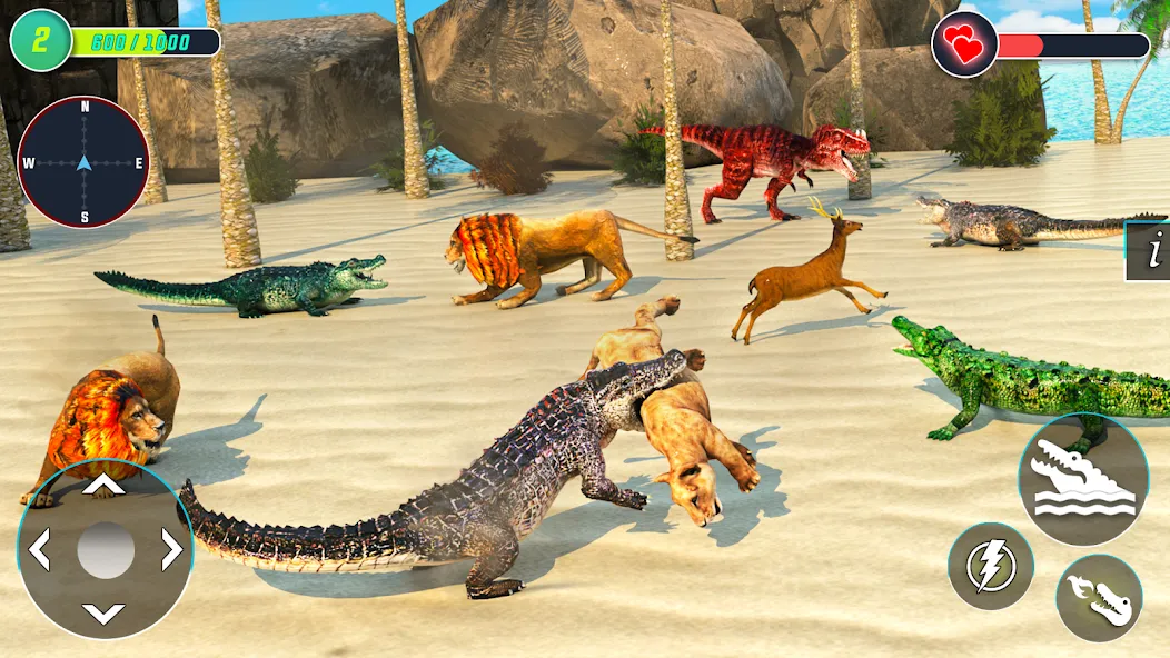Crocodile Games: Animal Games [МОД: Деньги, Монеты и Меню MOD] Screenshot 3