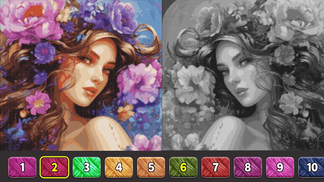 Cross Stitch: Color by Number [МОД: Много монет, Открытые уровни и Мега MOD] Screenshot 1