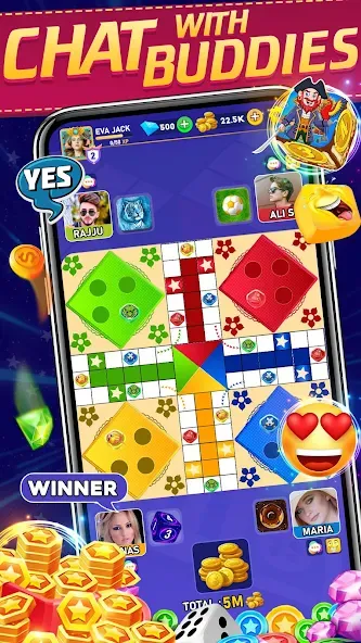 Online Ludo Game Multiplayer (Лудо Мастер Лудо Дайс Кинг) [МОД: Много монет, Открытые уровни и Мега MOD] Screenshot 2