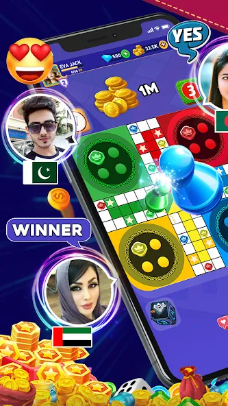 Online Ludo Game Multiplayer (Лудо Мастер Лудо Дайс Кинг) [МОД: Много монет, Открытые уровни и Мега MOD] Screenshot 4